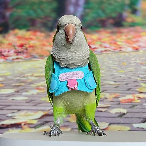 Bird Flight Harness Vest, Parrot Flight Suit with Leash for Parakeets Cockatiels Conures Budgies, Bird Flying Clothes with Rope and Handle for Outdoor Activities Training, Anti Bite (2M) - size: 2M
