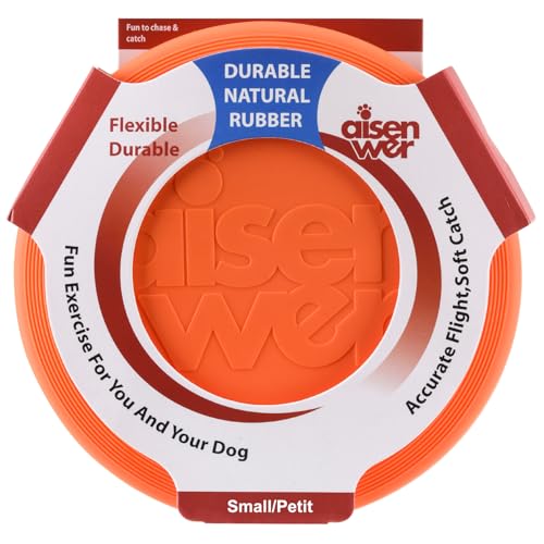 Dog Flying Disc - Durable Rubber Dog Toy for Fetch - Interactive Lightweight Flyer Dog Toys for Outdoor Playtime - Safer Disc for Healthy Activity - for Small/Medium Dogs