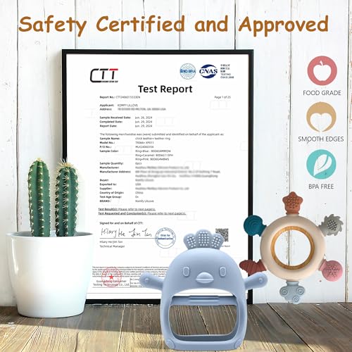 Baby Teething Toys by Komfy LilLove, No Drop Teether and Ring Teether for Baby Teething Relief, Non-Toxic Infant Toys 0-6 6-12 Months, CPC Certified Teething Mitten, Baby teether Toys – 2 Pack - color: Boy