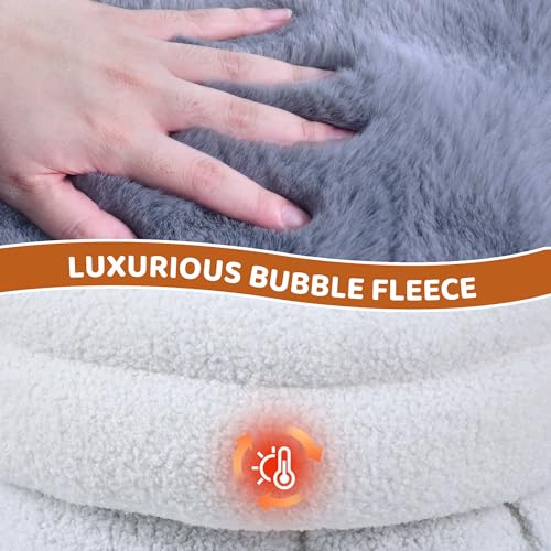 3 in 1 Semi-Enclosed Self Warming Burrow Cat Bed Sleeping Cave - color: Style- Gray