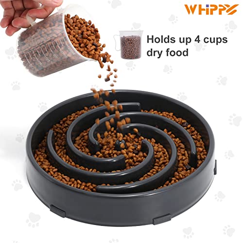 Slow Feeder Large Dog Bowl - Maze Puzzle Bowl for Medium to Large Dogs - Non Slip, Interactive, Bloat Stop, Healthy Feeding Dish - Gray - color: D-gray