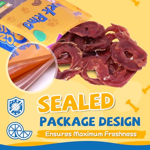gazeupon Dog Treats Duck Jerky Rings, Rawhide Free Dog Chews