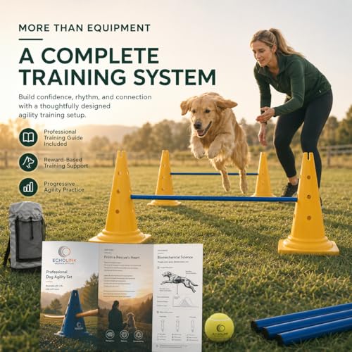 Dog Agility Equipment, 20-Inch Hurdle Set, 10.6 oz Weighted Cones - size: 20-Inch-Yellow