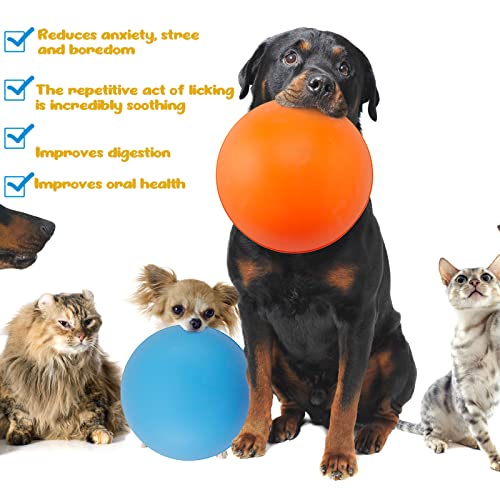 Patelai 2 Pcs Dog Lick Bowl, Slow Feeder Bowl for Dogs, Blue, Orange, Bone - color: Blue, Orange