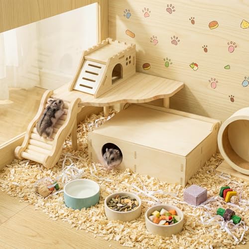 Breezehug 4 Pcs Hamster Cage Accessories Hamster Platform Toy, Castle - style: Castle