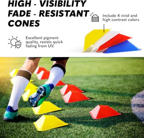 GSi Sports Training Cones for Soccer, PE & Agility Drills - style: Triangle - 40 Pack