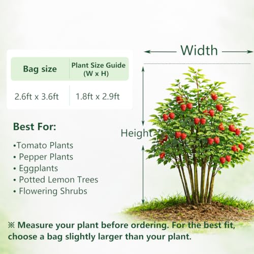 Jevrench 8-Pack 2.6 x 3.6 ft Garden Netting Bags with Zipper and Drawstring - size: 2.6 x 3.6ft – 8 Pack