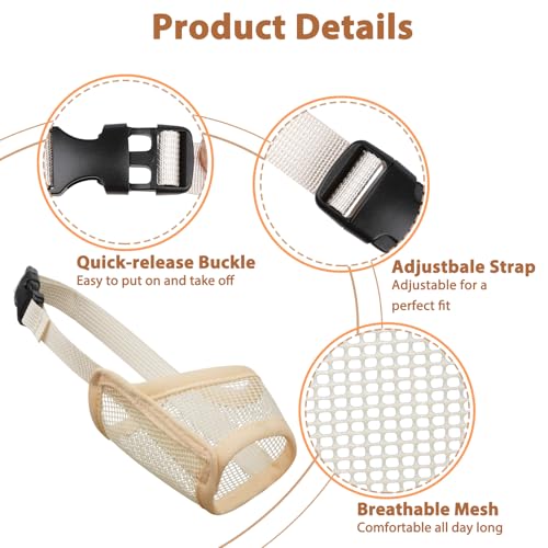 LUCKYPAW Mesh Dog Muzzle Suits for Small Medium Large Dogs Dog Muzzle Set - size: Full Size 7 PCS(XXS-XXL)