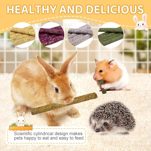 208Pcs Rabbit Chew Sticks, Guinea Pig Toys, Natural Timothy Hay Teeth Stick - size: 208Pack-Set