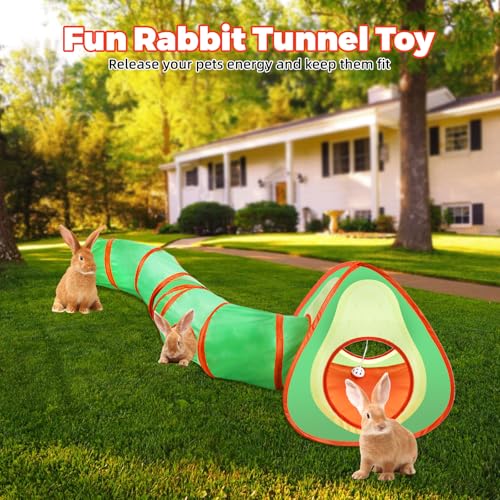YUEPET Rabbit Tunnel & Cube Tent, Bunny Hideout, Guinea Pig Tunnel, Avocado - color: Avocado