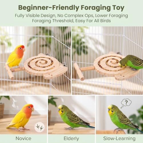 Foraging Toys for Birds Bird Foraging Toys with Perch to Reduce Seed Mess