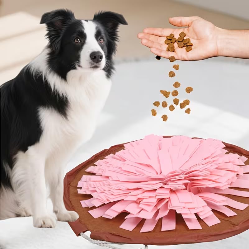 Pet Snuffle Mat for Dogs – Interactive Scent Training Pad, Round Slow Feeder for Boredom Relief, Encourages Natural Foraging Skills, No Batteries Needed, Indoor Outdoor Use, Green