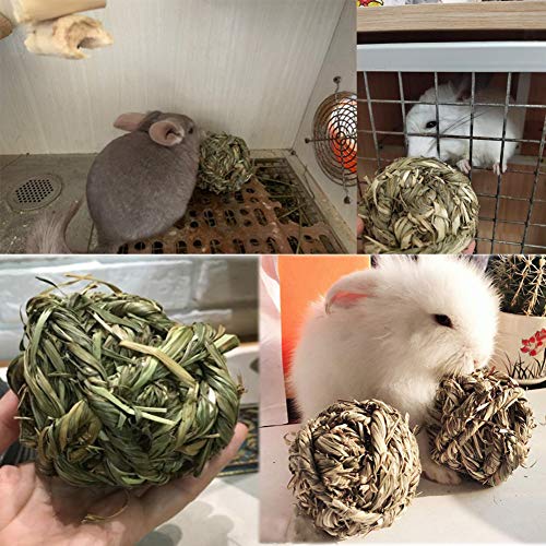 Hamiledyi Rabbit Chew Ball Timothy Grass Grinding Bunny Chew Toys 6PCS - size: 6 PCS grass ball