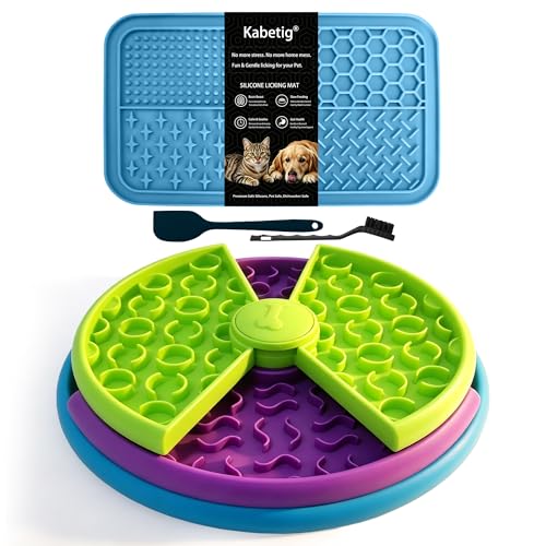 Puzzle Feeder Dog Bowl 3-Level Slow Feeder for Small to Large Breed - color: Blue