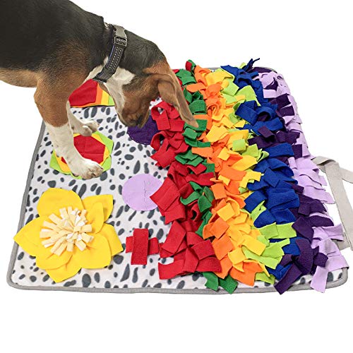 SCHITEC Snuffle Mat for Dogs, Nosework Feeding Blanket Sniffing Pad for Interactive Games, Foraging Puzzle Enrichment Toys for Large Small Medium Pets
