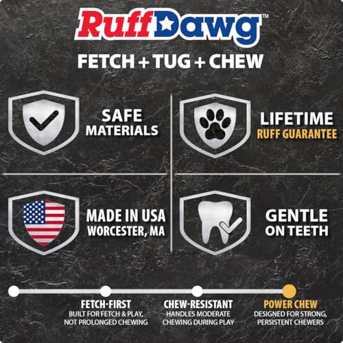 Ruff Dawg Indestructible Dawg-Buster Medium Pink – Heavy-Duty Solid Rubber Dog Chew Stick for Dogs Under 40 lbs – Floats & Bounces – Made in USA - color: Pink, size: MD 8.5”