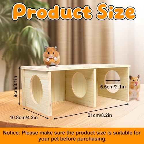 Hamster and Mouse Wooden Tunnel Cage Secret Peep Shed 2-Chamber