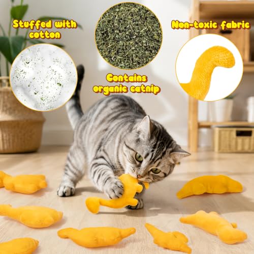 8Pcs Dino Nuggets Catnip Toys for Cat, Interactive Catmint Cat Toy Gift - style: Dino Nuggets (8 pieces)