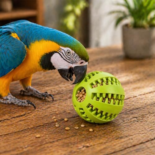 Foraging Toys for Birds, 2PCS Parrot Feeder Chew Toy Balls, Bird Foraging Toys for Parakeets and Cockatiels, Bird Chew Toys for Parrots, Slow-Feeding Pet Enrichment Toy