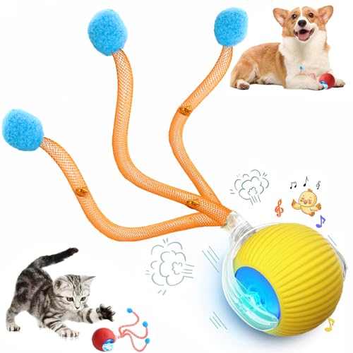 Speed 2.0 Tail Interactive Cat Toys for Indoor Cats, Moving Cat Toy - color: New Yellow