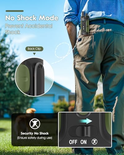 SLOPEHILL Dog Shock Collar,4200FT Dog Training Collar with Remote,Green - color: Green
