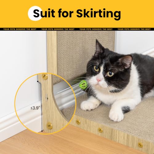 Conlun Cardboard Cat Scratcher,30" L-Shaped Scratch Pad - size: 30"