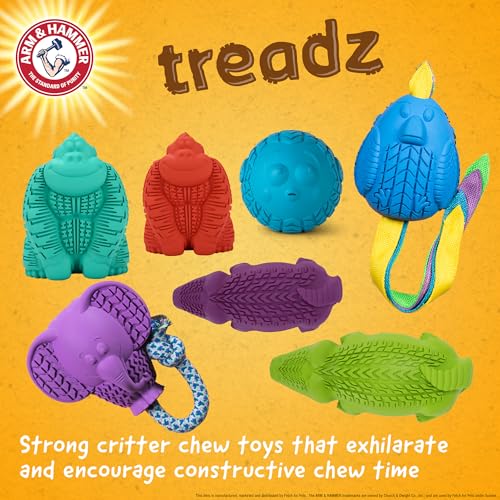 Arm & Hammer Super Treadz Baking Soda Dental Dog Chew Toy, Large, Elephant - size: Large (Pack of 1), style: Elephant