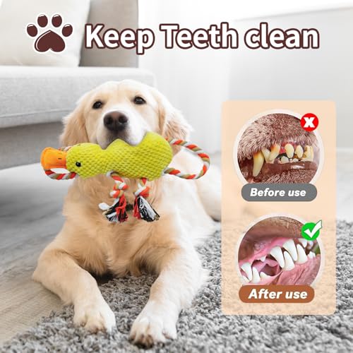 YZHDUXIU Tug of War Dog Toy, Squeaky Dog Toys Interactive Duck Puppy Toys - color: Yellow Duck