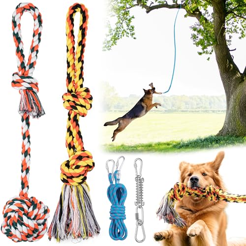 YES4QUALITY Dog Bite Pillow & Outdoor Bungee Hanging Toy Bundle