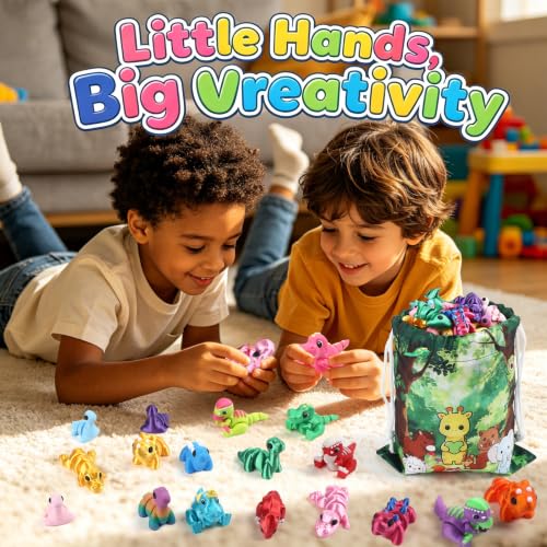 SCIONE 36 Pcs 3D Printed Dinosaur, Cute Desk Pets for Kids - style: 36-Dinosaurs