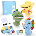 CrochetBox 3 PCS Dinosaur Crochet Kit for Beginners, Adults and Teen - color: 3 PCS Dinosaurs
