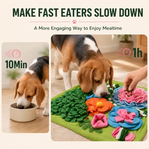 Snuffle Mat for Dogs, Interactive Dog Puzzle Toy & Slow Feeder - size: 19.7"L x 19.7"W