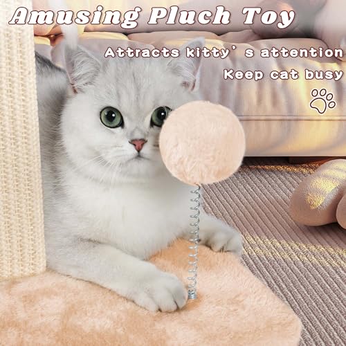 ANWA Large Cat Scratching Posts for Indoor Cats, 32" Tall, 4.7" Post, Beige