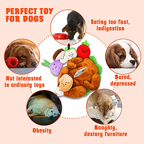 Thanksgiving Dog Toy, Hide and Seek Turkey Puzzle for Small Dogs - style: J-Turkey