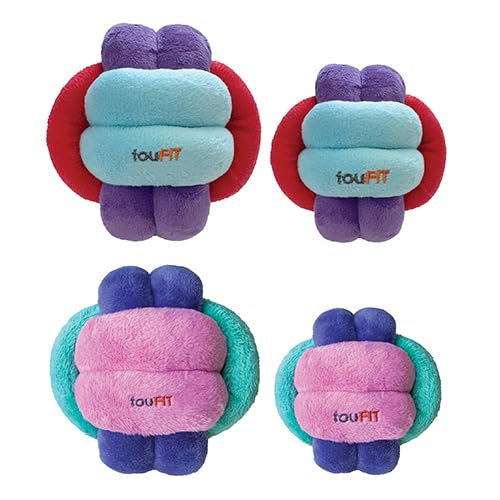 FOUFIT FouFouBrands Hide n Seek Knotted Snuffle Ball Treat Dispensing Nosework Toy for Dogs, Red, Blue, Purple, Large