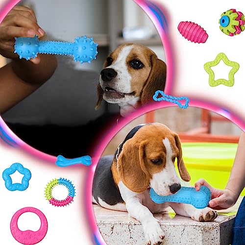 Sanwuta 30pcs Puppy Dog Chew Toy Bulk Rubber Teething Toy for Small Dog