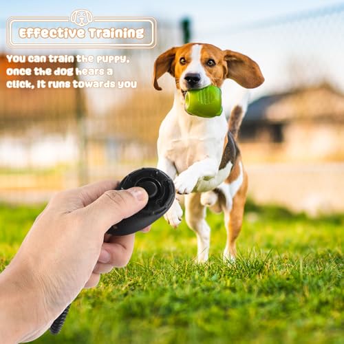 Frienda 18 Pcs Dog Training Clicker with Wrist Strap for Pets, Black - color: Black