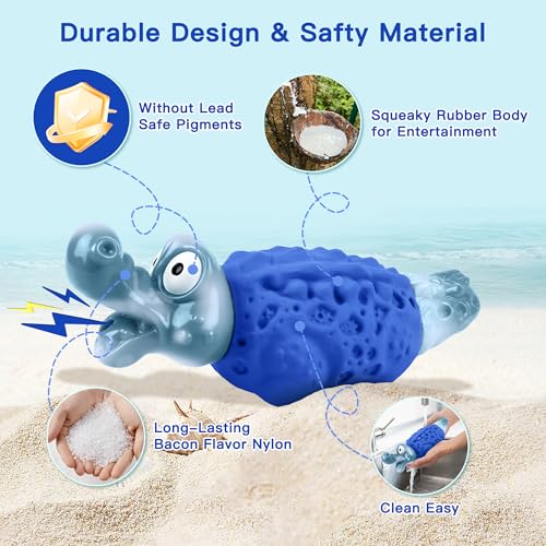 Dog Toys for Aggressive Chewers, Tough Squeaky Dog Chew Toy - color: Royal Blue