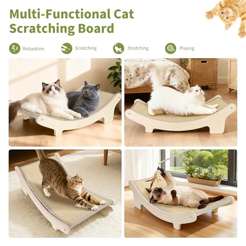 HOTEAGLE Cat Hammock Bed for Indoor Cats, Upgraded Thicken Support Rods - size: Extra Large
