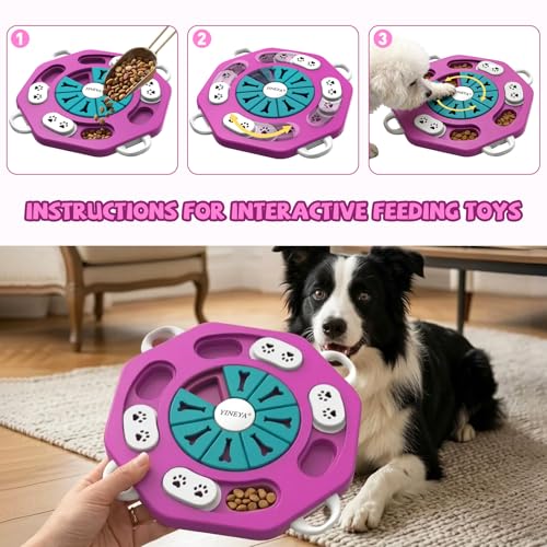 YINEYA Dog Puzzle Toy, Enrichment Toys for Dogs Mental Stimulation - color: Rose