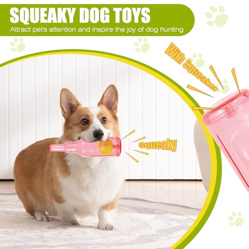 Dog Toy, Dog Squeak Toy, Floating Dog Toy, Interactive Fetch Toy for Play and Training, Bottle Shape with Tennis Ball Inside (Set of Two Small) - color: set of two small