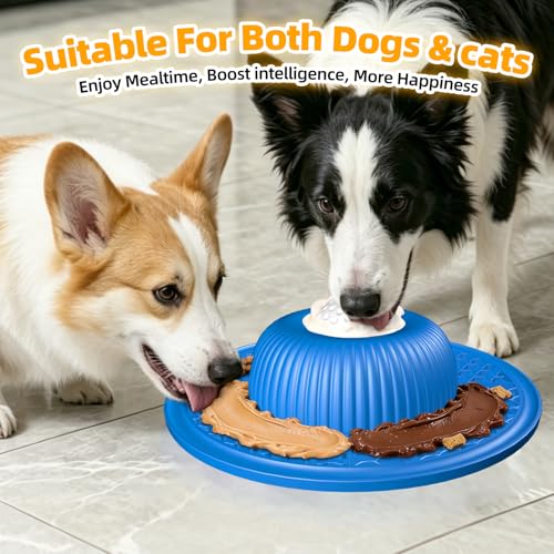 Multi-Purpose Silicone Slow Feeder & Lick Mat for Dogs & Cats (Blue) - color: Blue