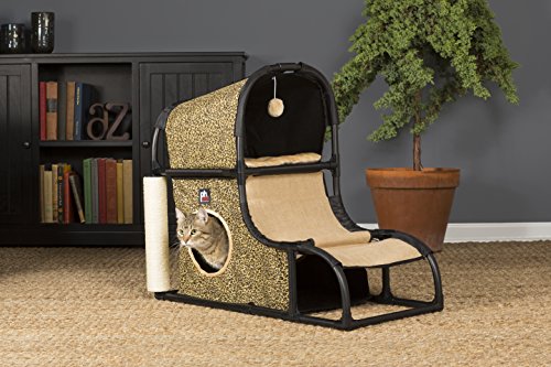 Prevue Pet Products Catville Loft with Plush Beds & Perches - Leopard Print