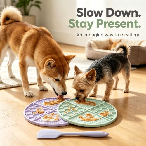 2 Pack Dog Cat Lick Mat, BPA Free Silicone Honeycomb Suction Cups
