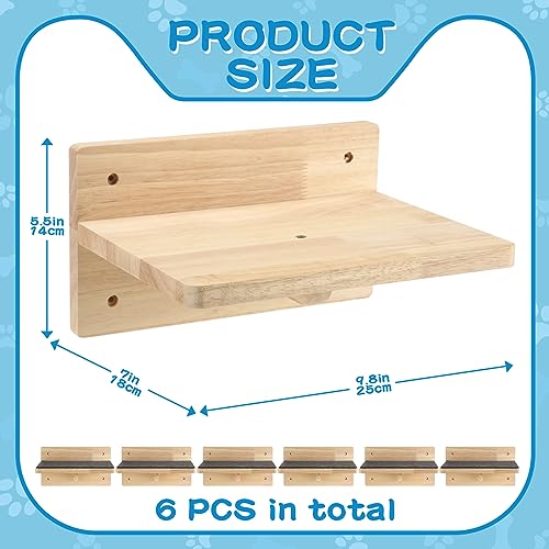 Lenwen 6 Set Cat Wall Shelves, Wood Cat Climbing Step, Wall Mounted,Classic - style: Classic