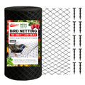 ATICCA 13 x 40 FT Heavy Duty Bird Netting for Garden, 10 Stakes, Black - size: 13x40 Ft Bird Netting