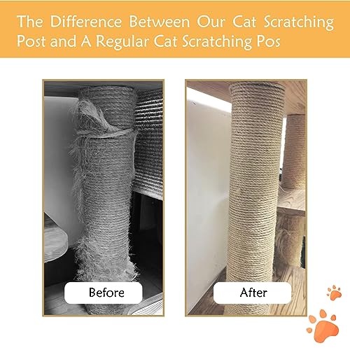 M8 Cat Scratching Post Replacement,4PCS Cat Tree Replacement Post 15.7 in Natural Sisal Kitty Scratcher Refill Poles DIY Scratch Tower Repair Pole for Kittens Furniture Spare Parts - color: 【White】