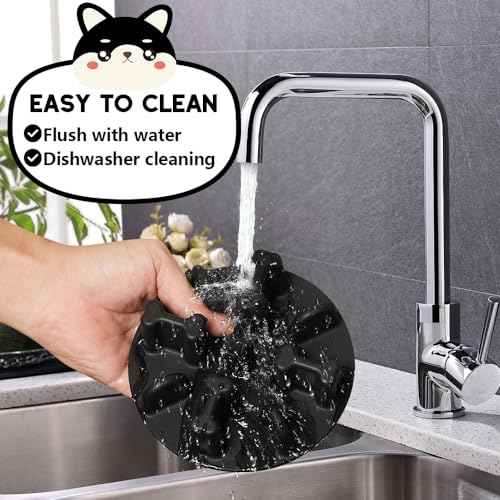 Soft Silicone Anti-Choking Puzzle Slow Feeder Insert for Dogs, Compatible with Regular Elevated Dog Bowls - color: Black, size: Small