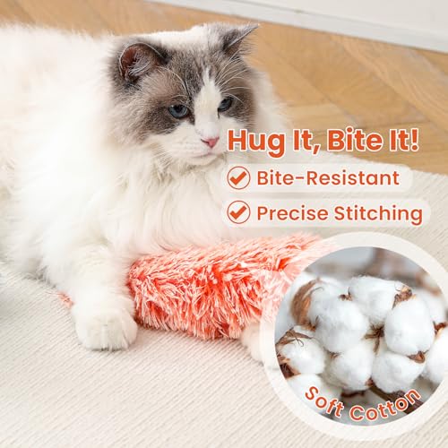 Cat Toys, 3 Pack Crinkle Catnip Pillow Toys for Indoor Cats - color: Blue Orange Green