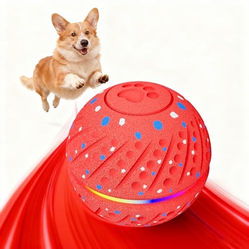 Interactive Smart Moving Dog Ball Toy, E-TPU for S/M Dogs - color: Red, size: 2.8 inches